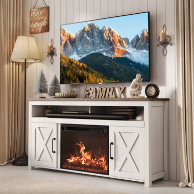Three Posts Jennings TV Stand for TVs up to 60 with Fireplace Included Reviews Wayfair